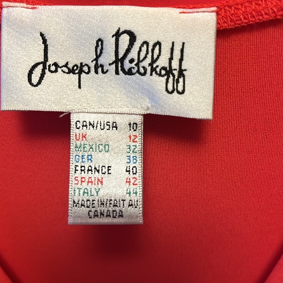 Coral Joseph Ribkoff Asymetrical Misi Dress - Picture 4 of 5